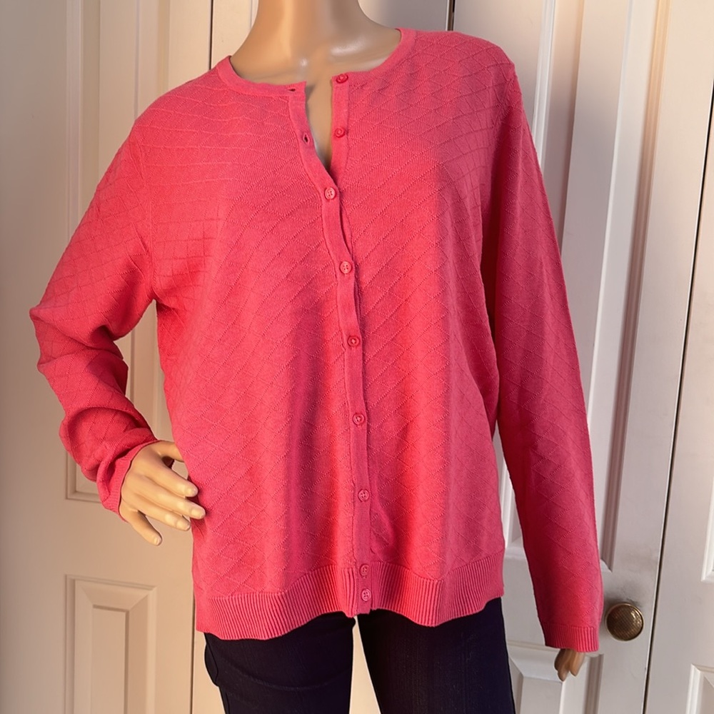 Hilary Radley Pink Cardigan Sweater Size Womens XL. Worn once and in perfect